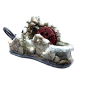 Small stone-effect water mill for nativity scenes with water pump