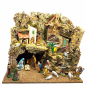 Nativity scene with working windmill and lights, 45 x 30 x 37 cm