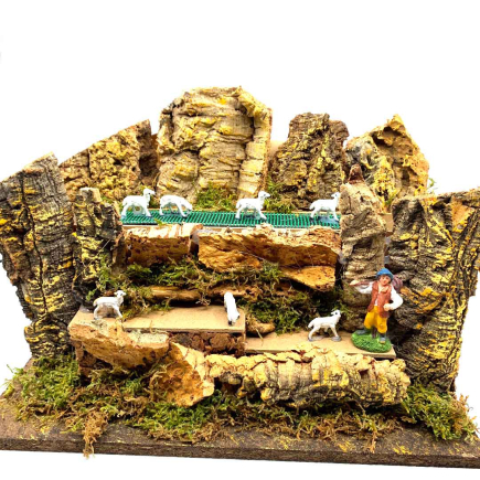 Moving flock of sheep for 6–8 cm nativity figurines