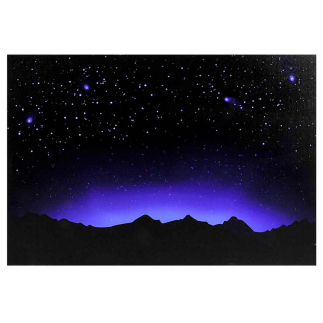 Sky panel with fiber optic stars and mountains, 60 x 40 cm