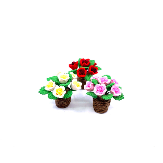 Miniature flower pot - assorted colors, height 3 cm.