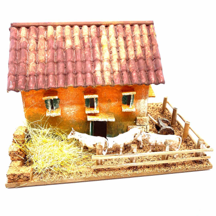 Farm with animals for nativity scene