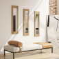 Tre Specchi Rettangolari 30x120 cm Stile Minimal Lamellare Abete Neutro