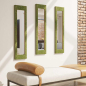 Tre Specchi Rettangolari 30x120 cm Stile Minimal Lamellare Abete Verde Anticato