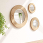 Tre Specchi Tondi Stile Minimal Lamellare Abete Neutro Anticato