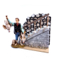 Plaster nativity scene staircase with wall and handrail