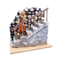 Plaster nativity scene staircase with wall and handrail