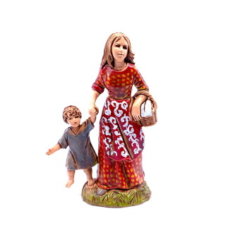 Woman with child, 10 cm - Landi Moranduzzo figurines