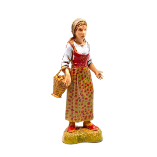 Woman with basket, 10 cm - Landi Moranduzzo figurines