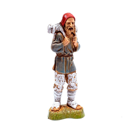 Shepherd with lamb, 10 cm - Landi Moranduzzo figurines
