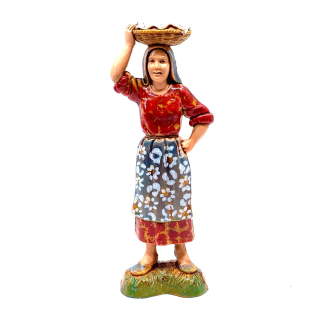 Woman with basket on her head, 10 cm - Landi Moranduzzo figurines