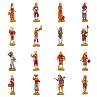 Shepherds, 16 figures, 10 cm - Landi Moranduzzo statuettes