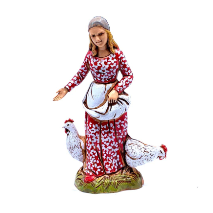 Woman with chickens, 10 cm - Landi Moranduzzo figurines