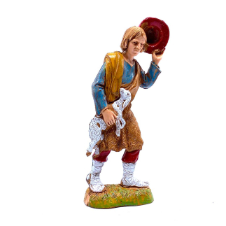 Shepherd with lamb 10 cm - Landi Moranduzzo figurines