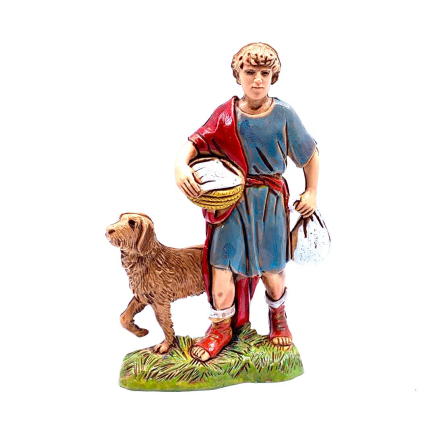Boy with dog, 10 cm - Landi Moranduzzo figurines