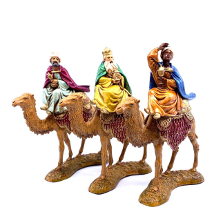 Three Wise Men on camel, 10 cm - Landi Moranduzzo figurines