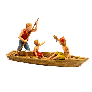 3 figures in a boat, 10 cm - Landi Moranduzzo figurines