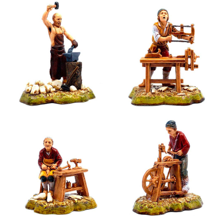 Trades, 4 figures, 10 cm - Landi Moranduzzo Figurines