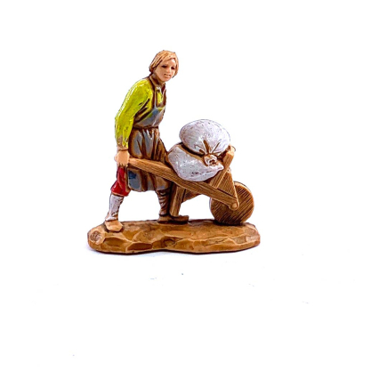 Man with wheelbarrow, 3.5 cm - Landi Moranduzzo figurines