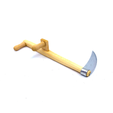 Wood and metal sickle, 8 cm