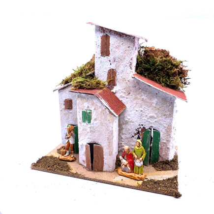 Group of houses for 3.5 cm figurines and background distances - Model C