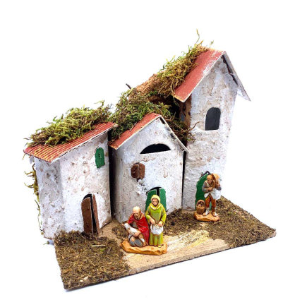 Group of houses for 3.5 cm figurines and background scenes - Model A