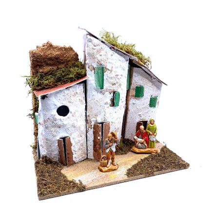Group of houses for 3.5 cm figurines and background placement - Model D