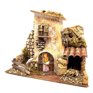 Farmhouse with animals for 5–8 cm nativity figurines