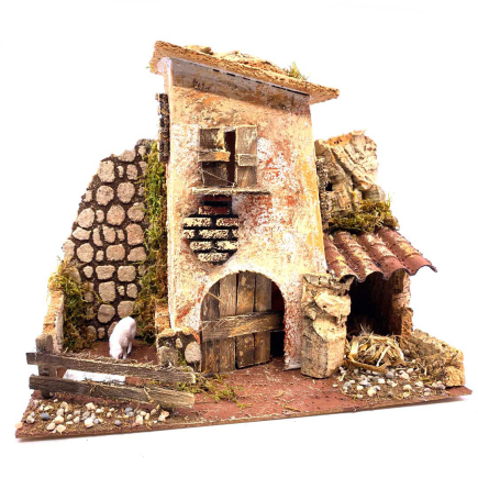 Farmhouse with animals for 5–8 cm nativity figurines