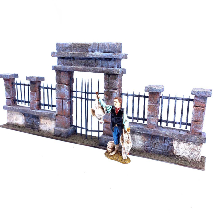 Gate with railing for 10–13 cm nativity figurines