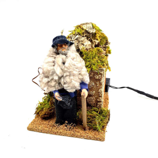 Shepherd with moving lantern for nativity scenes