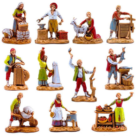Trades, 11 figures, 3.5 cm - Landi Moranduzzo figurines