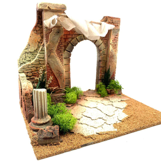 Nativity scene hut with arch