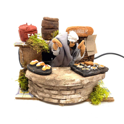 Moving donut seller for nativity scenes - 8 cm series