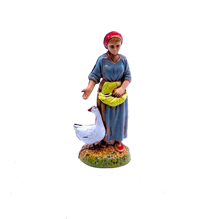 Woman with goose, 6 cm - Landi Moranduzzo figurines