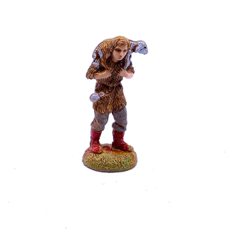 Shepherd with kid on his shoulders, 6 cm - Landi Moranduzzo figurines