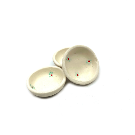 3.5 cm bowl / plate for nativity scenes with floral decoration