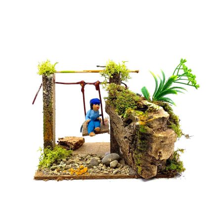 Child on a moving swing