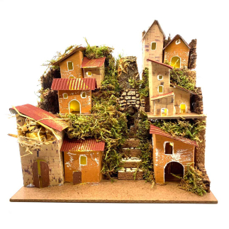 Battery-powered landscape with lights 20x14x19 cm