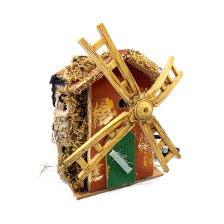 Moving windmill for nativity scenes, 14 cm high