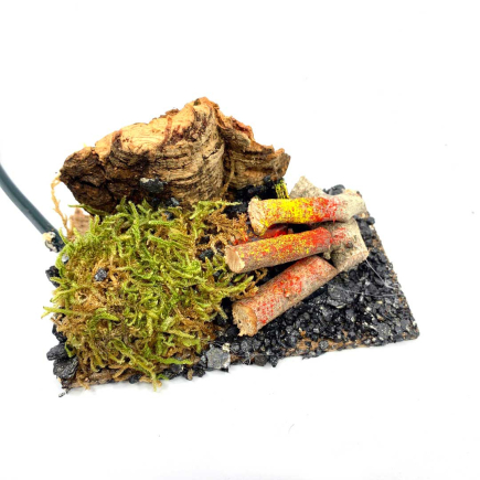 Fire corner with flame effect 10 x 6 cm