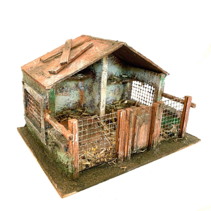 Nativity scene chicken coop for 12/13 cm figurines