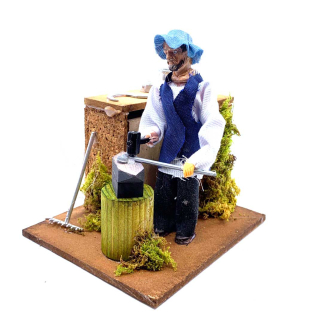 Fabbro in movimento per presepi 12 cm