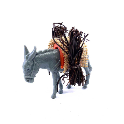 Donkey with bundles of firewood for 8/10 cm figurines