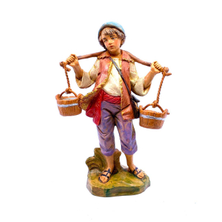 Young man with buckets - 102 - Fontanini Statue 12 cm