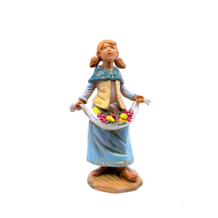 Shepherdess with fruit - Fontanini statues 12 cm