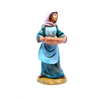 Shepherdess with basket of olives - Fontanini statues 12 cm
