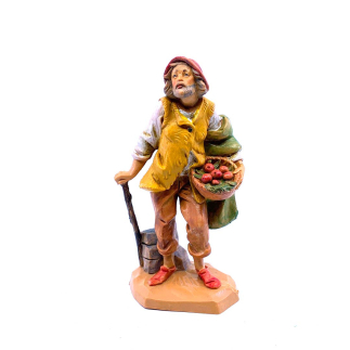 Shepherd with basket and staff - 108 - Fontanini statues 12 cm