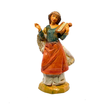 Shepherdess with lyre - 127 - Fontanini statue, 12 cm