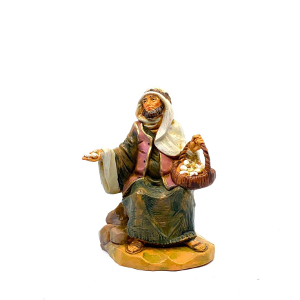 Arab with basket of eggs - 129 - Fontanini Statues 12 cm